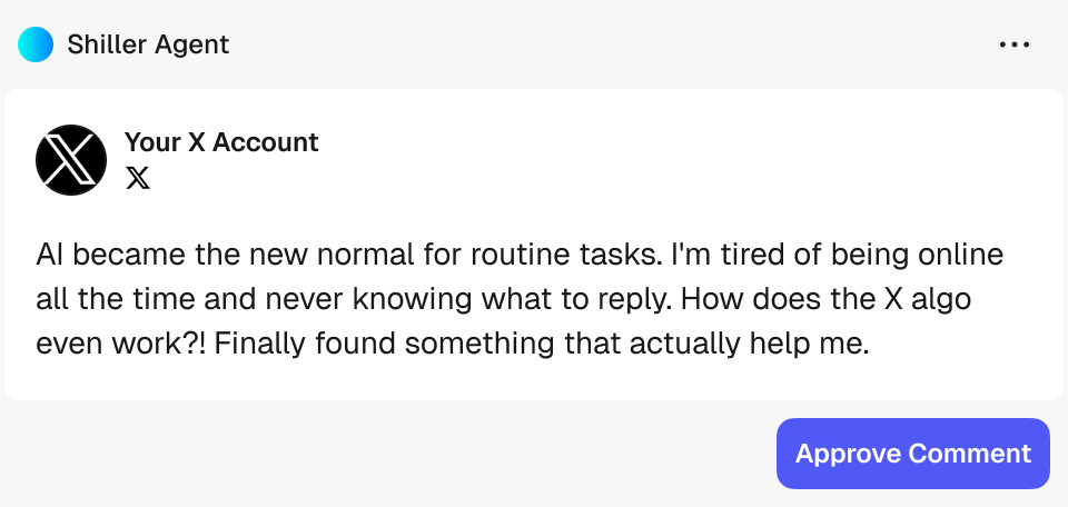 Shiller AI — интерфейс